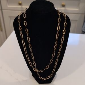 925 Silver In Gold Tone Chain. Made In Italy. Etrusca 40 Inches!